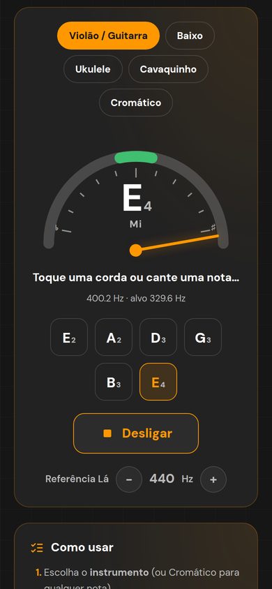 Afinador no celular